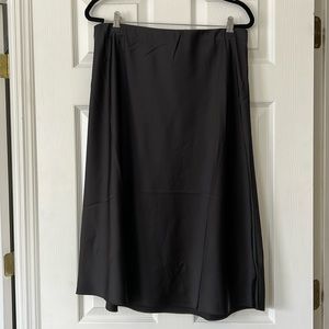 NWT Amazon the Drop Black Satin Midi Skirt